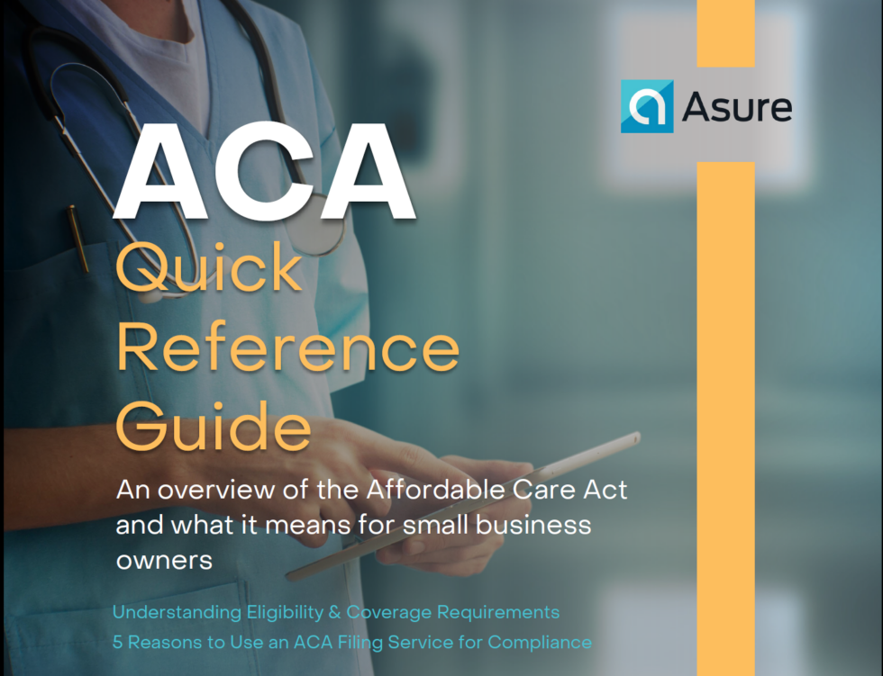 ACA Compliance Guide cover showing requirements, penalties, and checklist