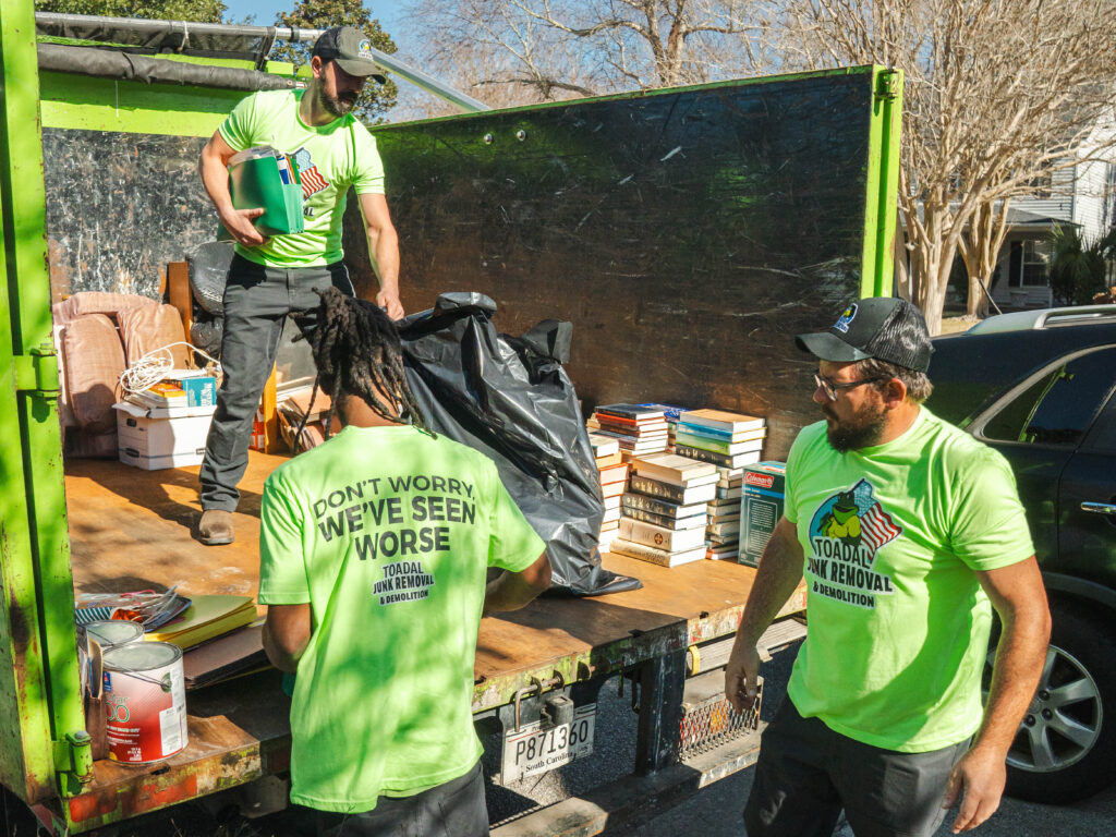 The Toadal Junk team working on a job site.
